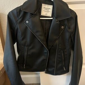 Abercrombie & Fitch Black Leather Motorcycle Jacket